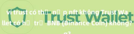 ví trust có thể nạp nft không Trust Wallet có hỗ trợ BNB (Binance Coin) không?